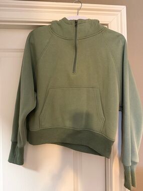 Magnolia Olive Green Half-Zip Crewneck Pullover